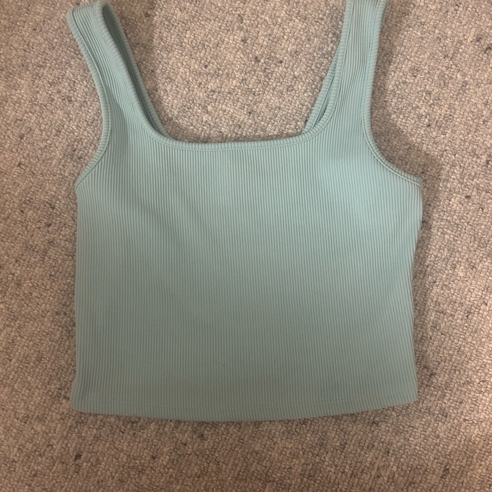 Women's Ribbed Tank Top - Teal/blue